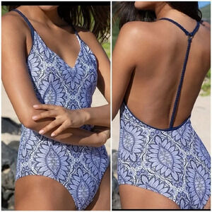 Navy Nomad Molded Cup T-Strap One-Piece - XL